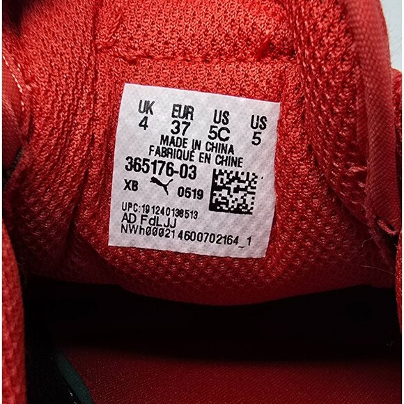 Puma Kids Smash V2 365176-03 Red White Lace-Up Tennis Shoes Sneakers US 5C EU 37 - Picture 11 of 12